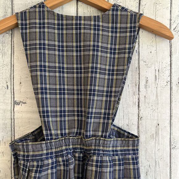 Dennis Uniform Girls Plaid School Jumper Size G8 Gray Blue Acadamia Preppy - Picture 7 of 10